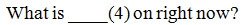 Write-on-line within a question; 4 in parentheses immediately follows the write-on-line