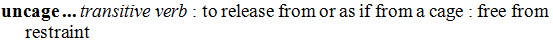 Bold entry, ellipsis, italic part of speech, spaced lightface symbolic colon; lowercase definition; spaced lightface symbolic colon, another definition